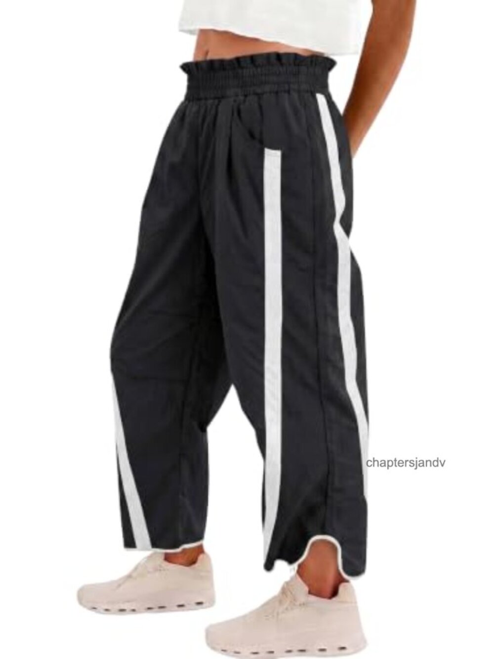 Womens Wide Leg Track Pants Drawstring Y2K Sweatpants